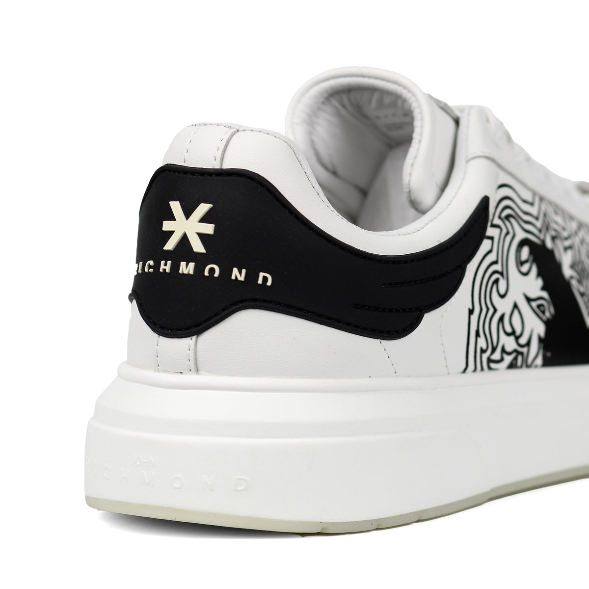 John Richmond 27307CP Men's Leather Sneakers WHT - Footcourt Egypt