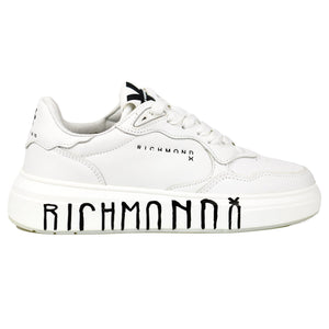 John Richmond 25225CP Leather Sneakers WHT - Footcourt Egypt