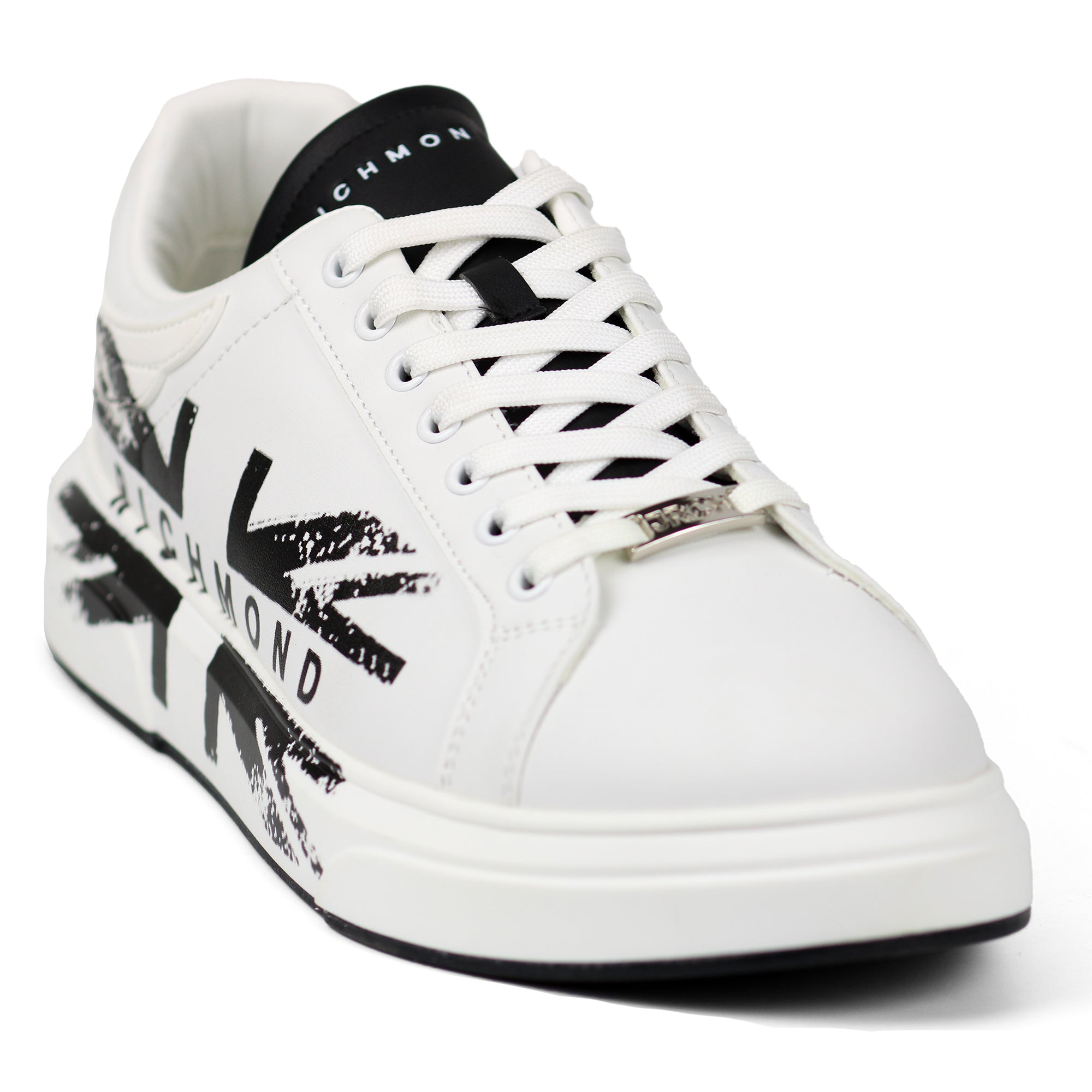 John Richmond 15705CP Leather Sneakers WBK - Footcourt Egypt