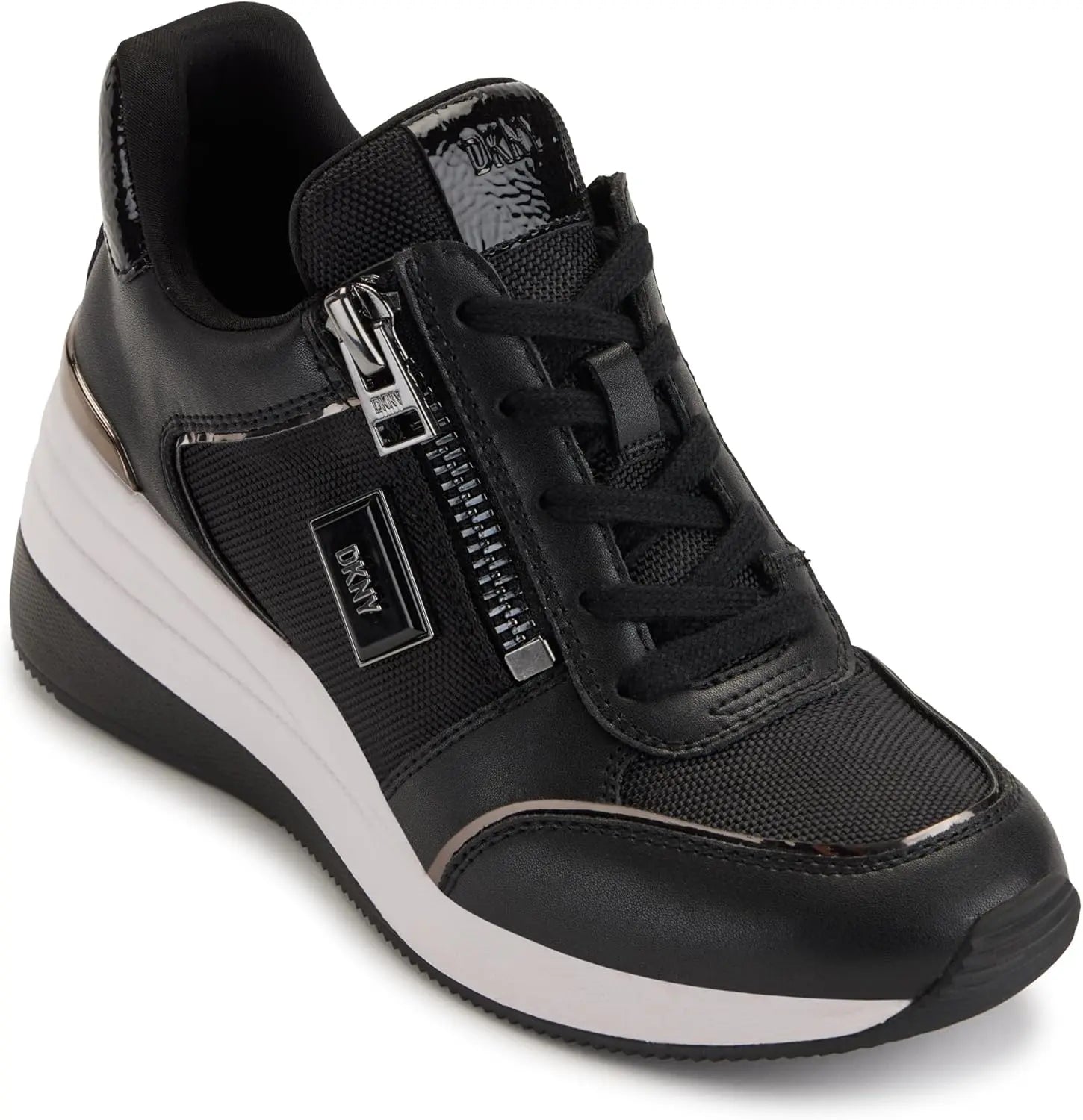 Dkny Kaden Lace - Up Zip Wedge Sneakers - Footcourt Egypt