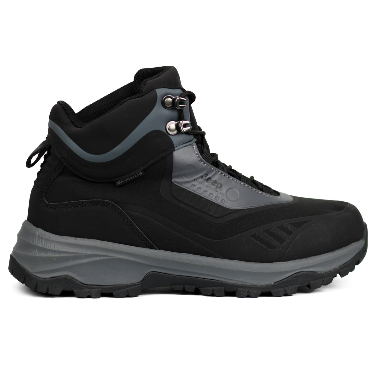 JEEP Mid Top Lace Chunky Hiking Boot BKGY - Footcourt Egypt