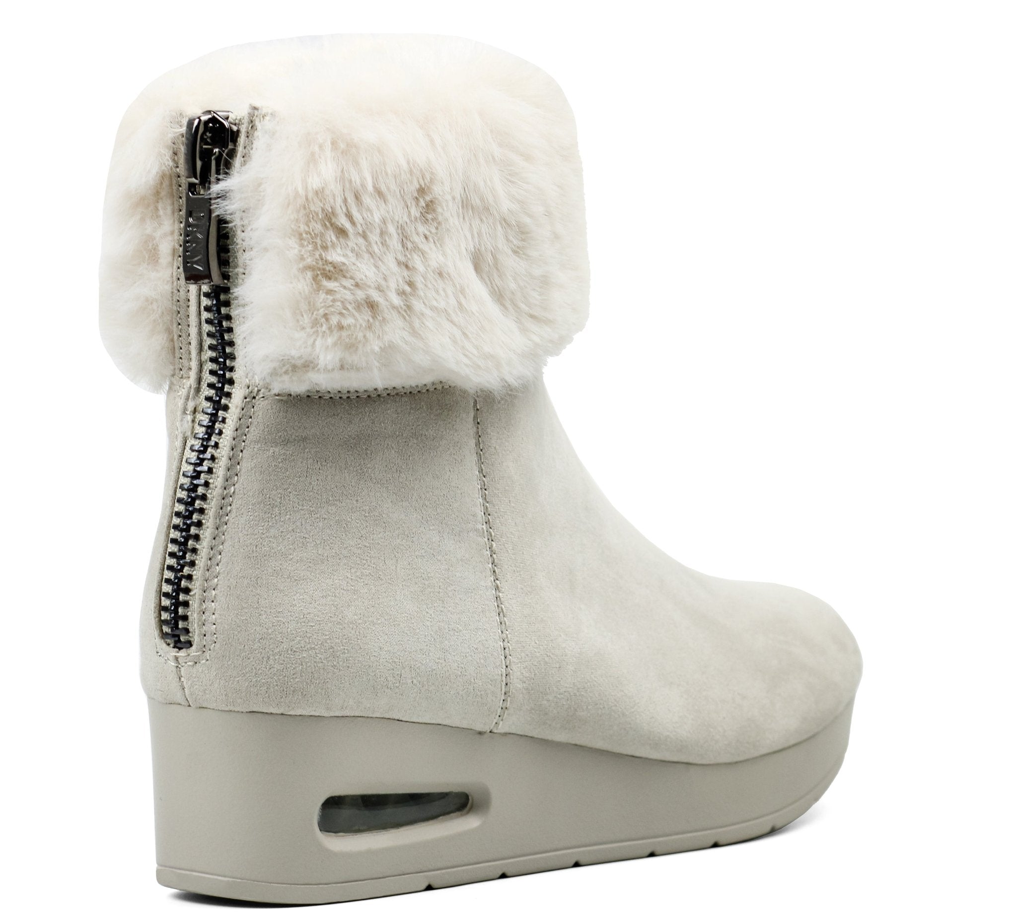 DKNY Womens Abri Faux Suede Faux Fur Booties - Footcourt Egypt