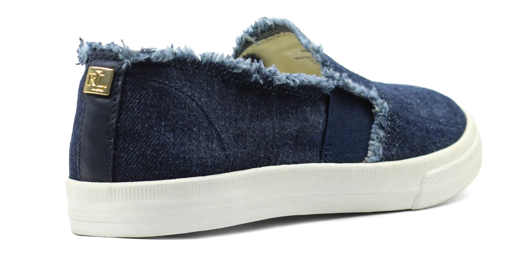 RALPH LAUREN Jinny Fray Faux - Leather Trainer - Footcourt Egypt