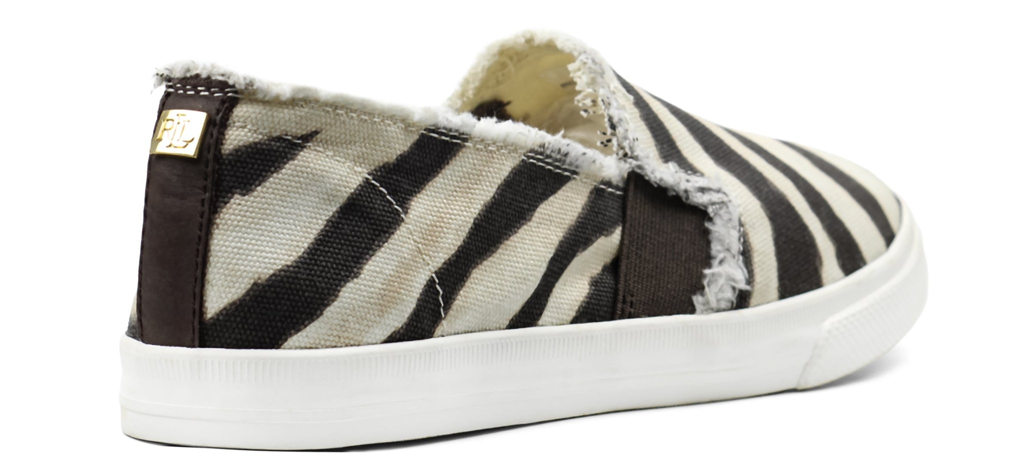 RALPH LAUREN Jinny Fray Faux - Leather Trainer - Footcourt Egypt