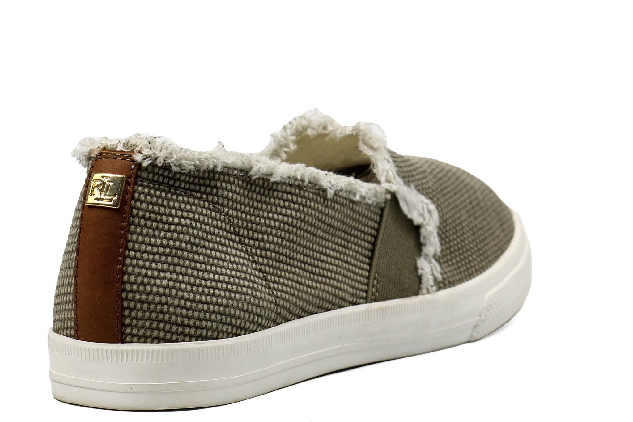 RALPH LAUREN Jinny Fray Faux - Leather Trainer - Footcourt Egypt
