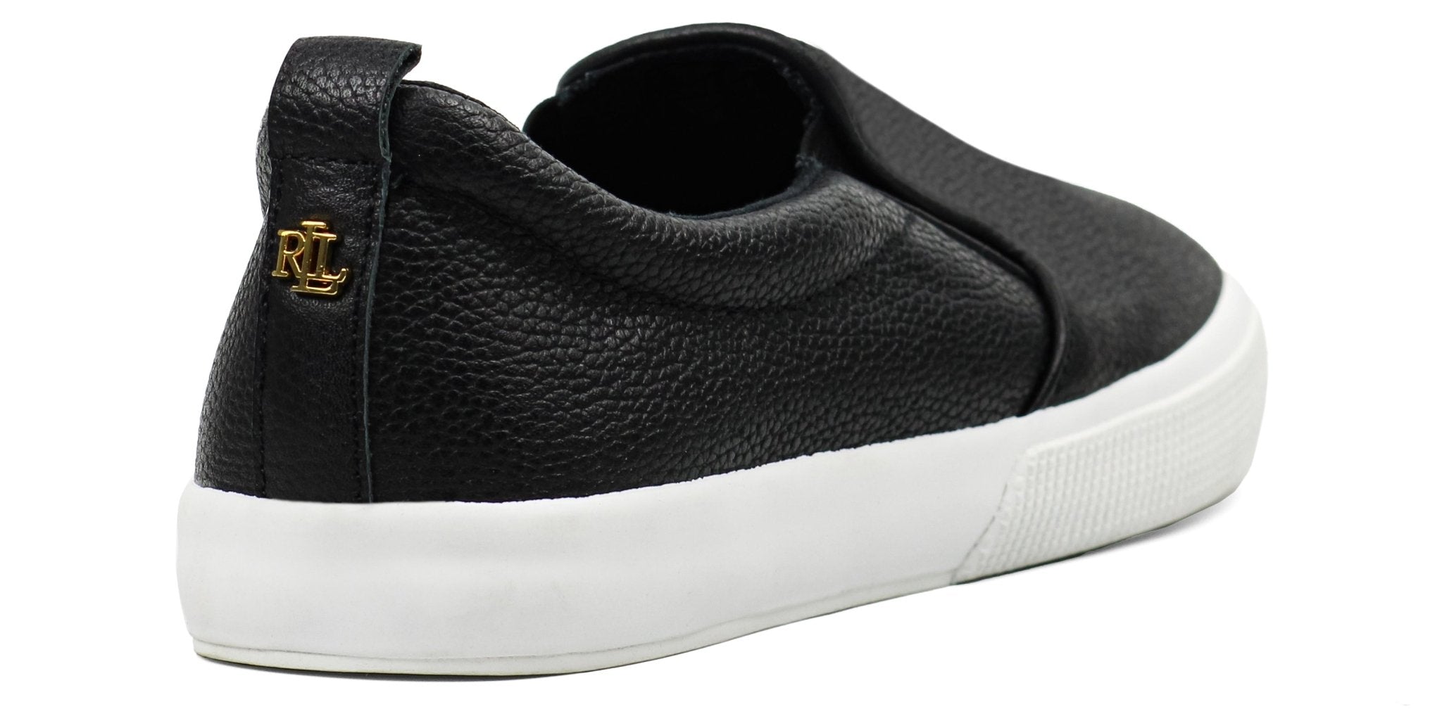 RALPH LAUREN Haddley Tumbled Leather Slip - On Trainer - Footcourt Egypt