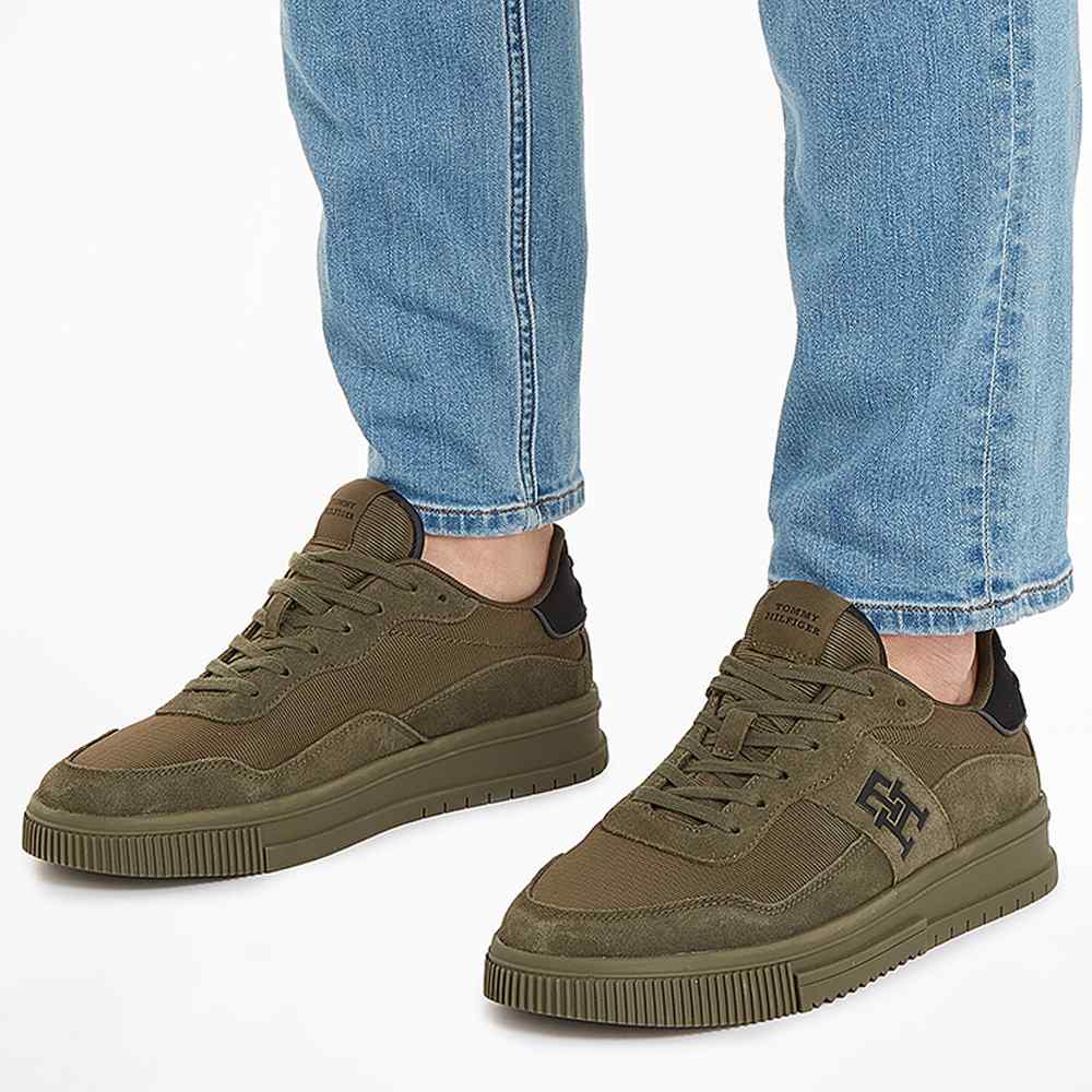 TOMMY HILFIGER Leather lace - up sneakers - Footcourt Egypt