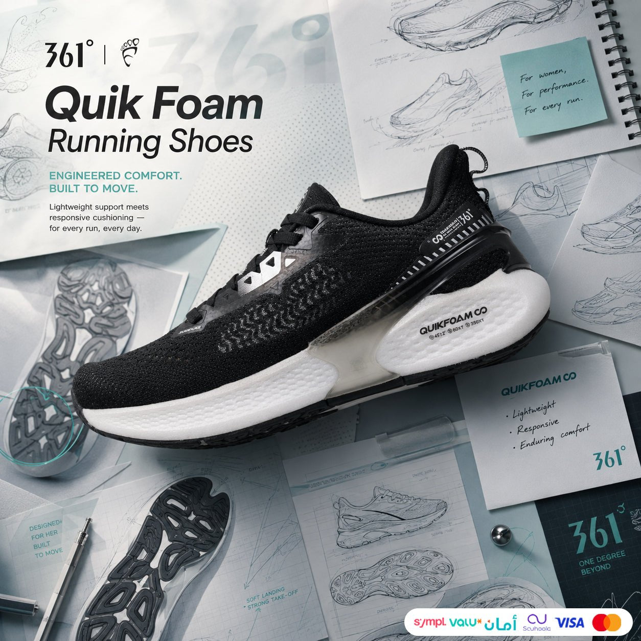 361˚ Quik Foam Running Shoes - Footcourt Egypt