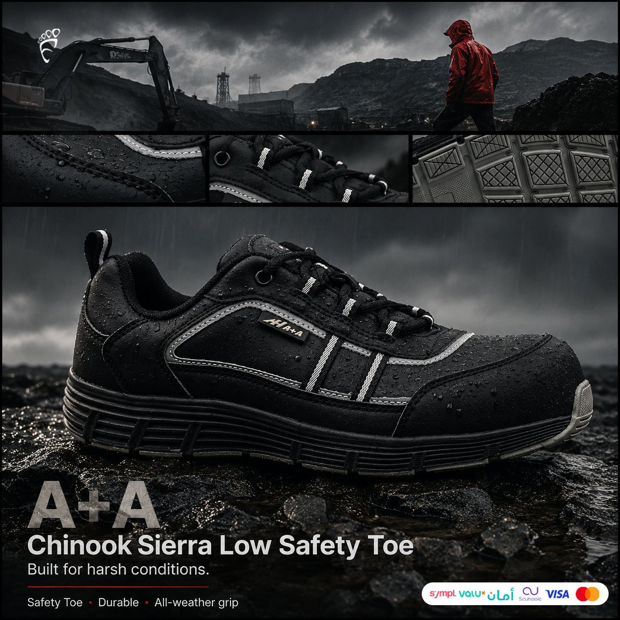 A+A Chinook Sierra Low Safety Toe - Footcourt Egypt