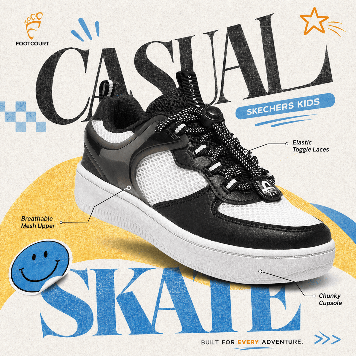 SKECHERS Casual Skateboard Shoes - Footcourt Egypt