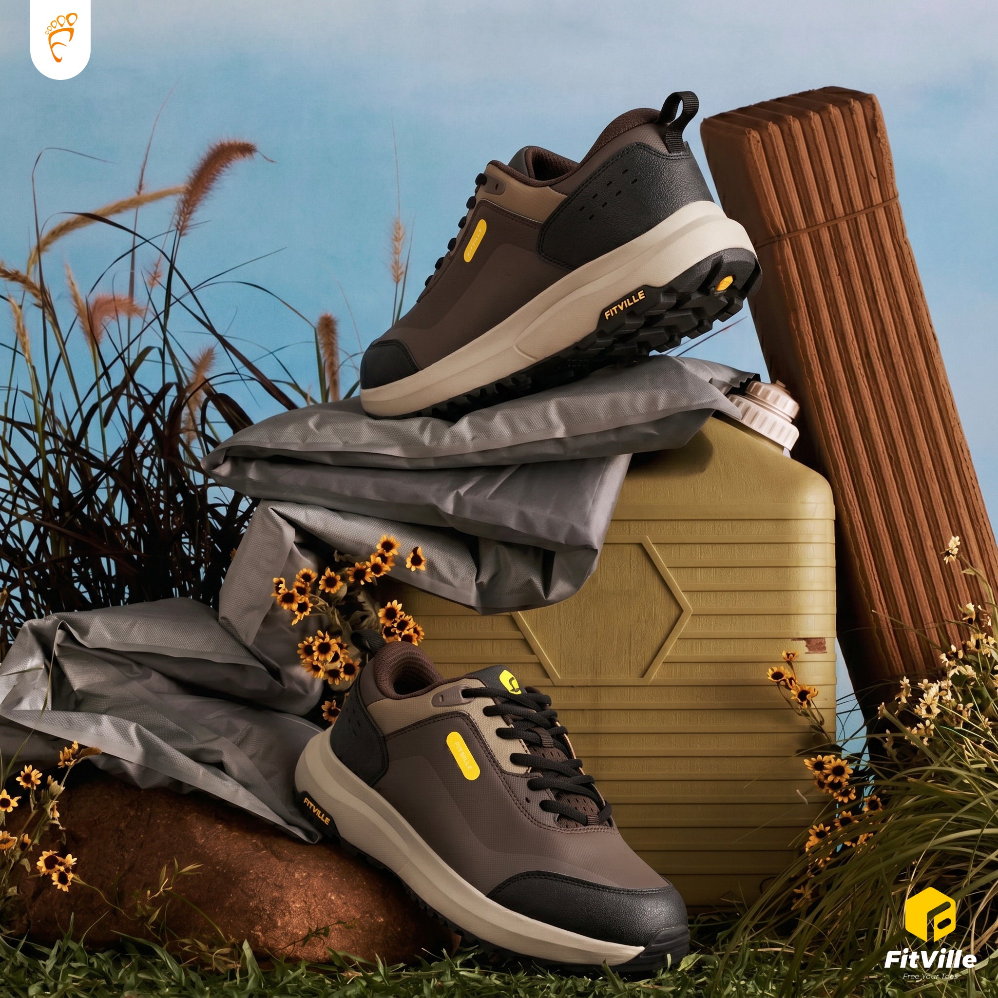 FITVILLE Extra Wide HIKING Shoes Soft Toe - Footcourt Egypt