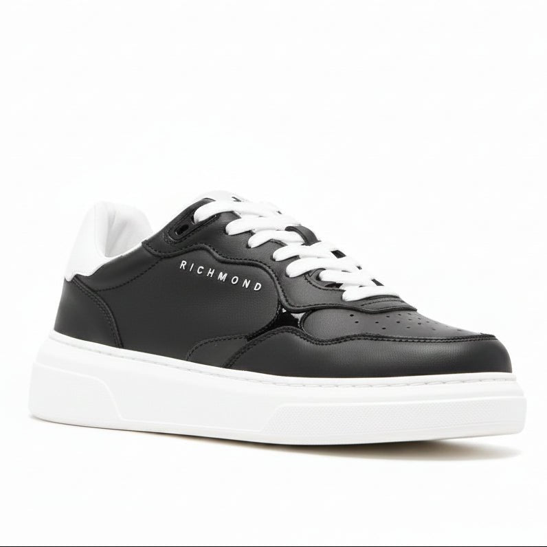 John Richmond 18041CP Leather Sneakers BKW - Footcourt Egypt