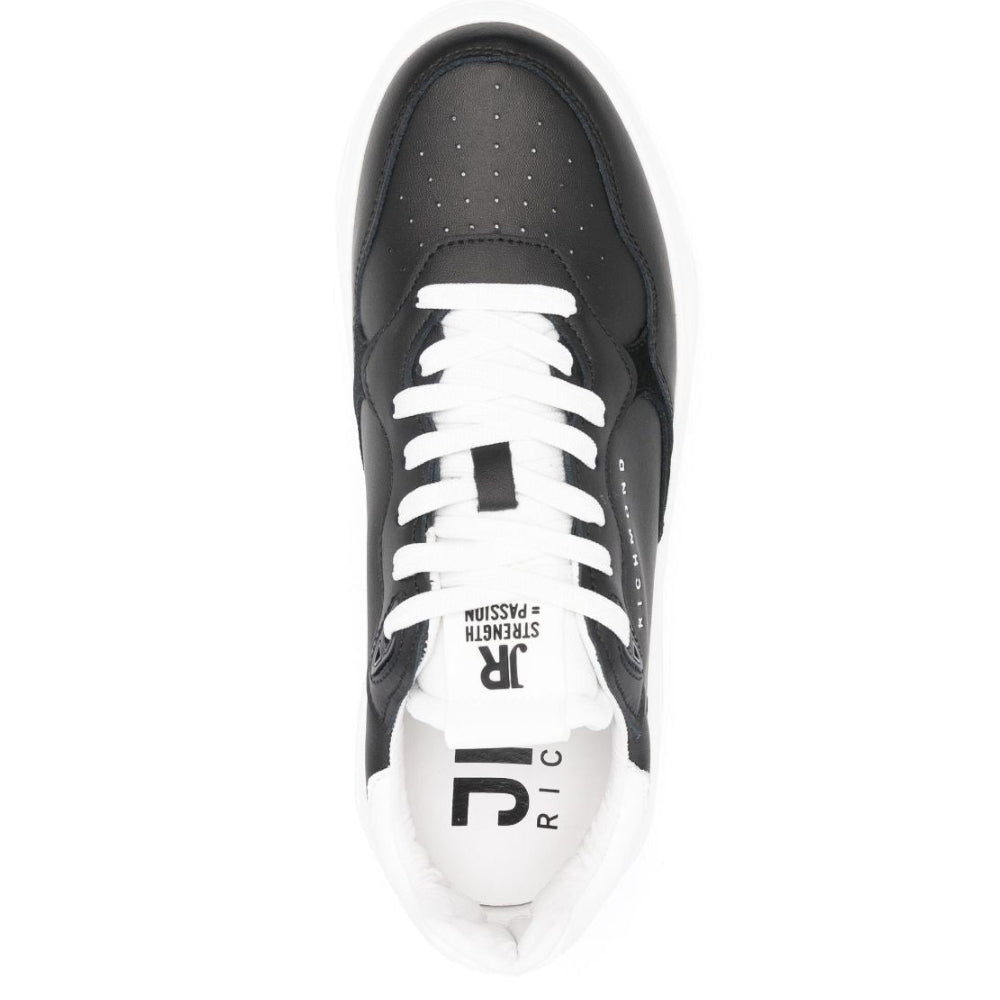 John Richmond 18041CP Leather Sneakers BKW - Footcourt Egypt
