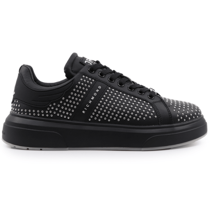 John Richmond Leather With Rivets Men Sneakers Bks - Footcourt Egypt