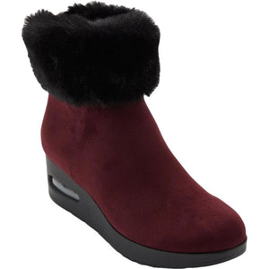 DKNY Womens Abri Faux Suede Faux Fur Booties - Footcourt Egypt