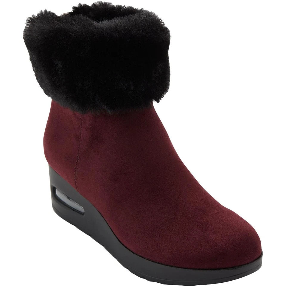 DKNY Womens Abri Faux Suede Faux Fur Booties - Footcourt Egypt