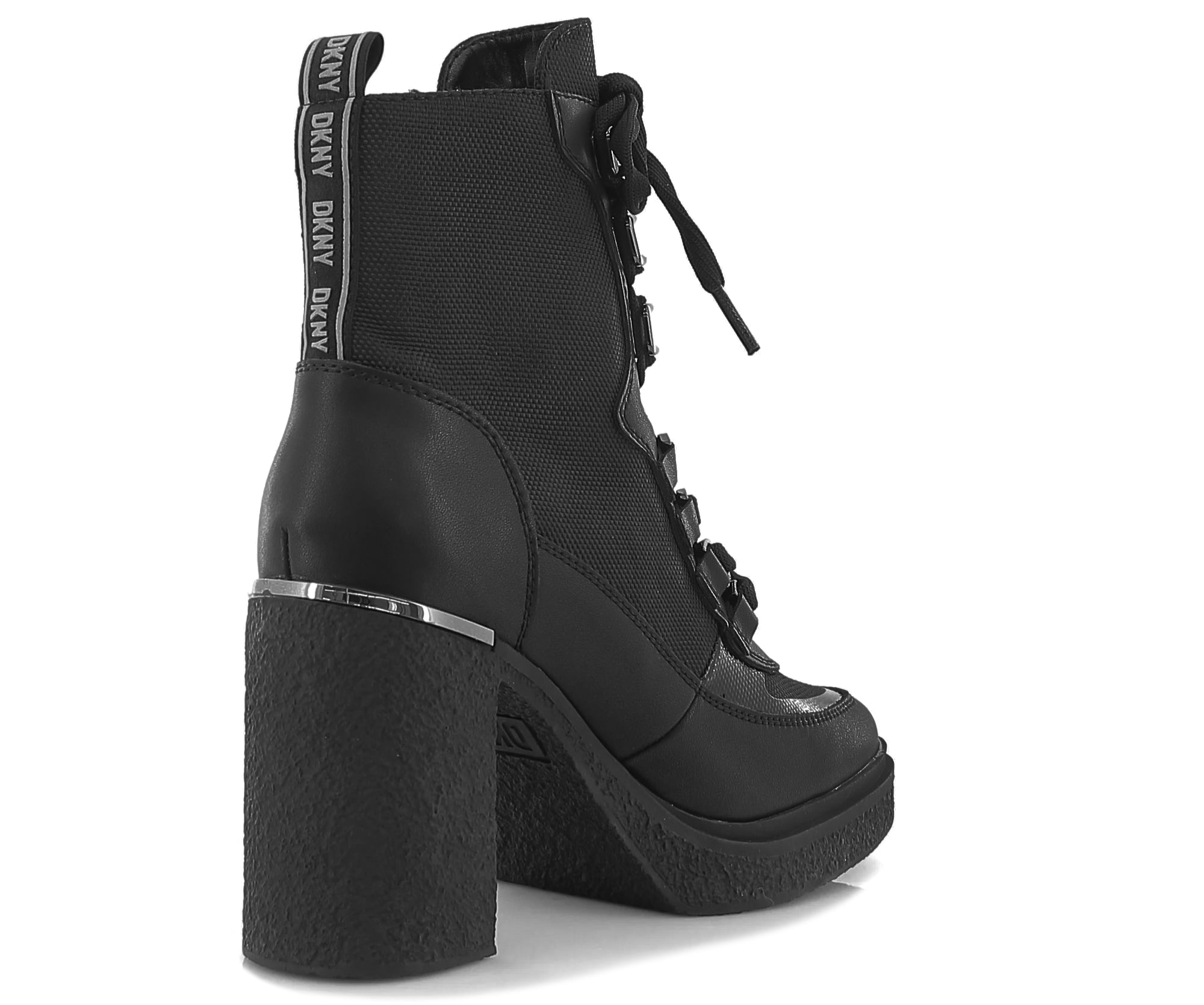 DKNY Womens Toia Leather Zipper Combat & Lace - Up Boots - Footcourt Egypt