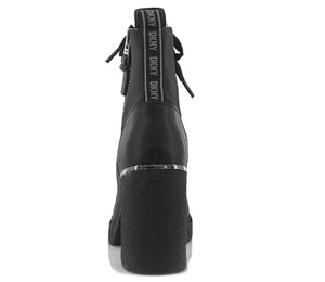 DKNY Womens Toia Leather Zipper Combat & Lace - Up Boots - Footcourt Egypt