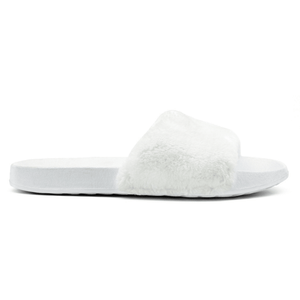 SKECHERS Womens' Furry Slippers Open Toe Indoor Outdoor House Casual Flat Slides - Footcourt Egypt