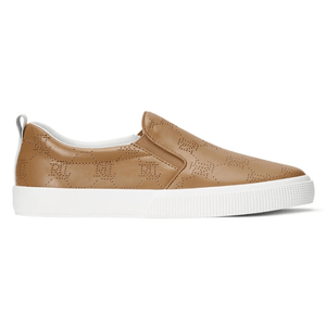 RALPH LAUREN Haddley Logo Leather Slip - On Trainer - Footcourt Egypt