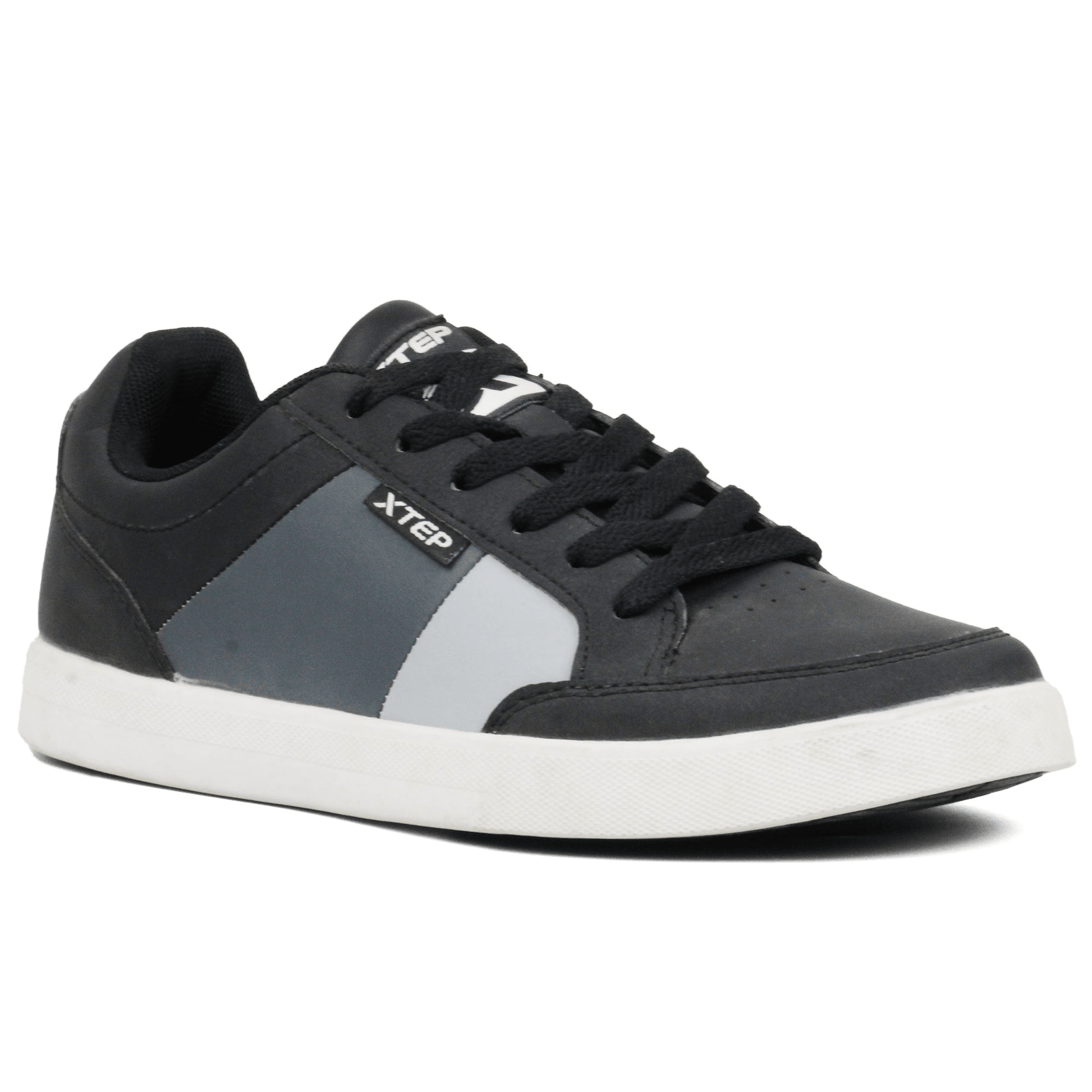 XTEP Low - Cut Men's Skateboarding Shoes BKGY - Footcourt Egypt