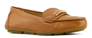 Calvin Klein Cognac Leta Pebbled Leather Loafers - Footcourt Egypt