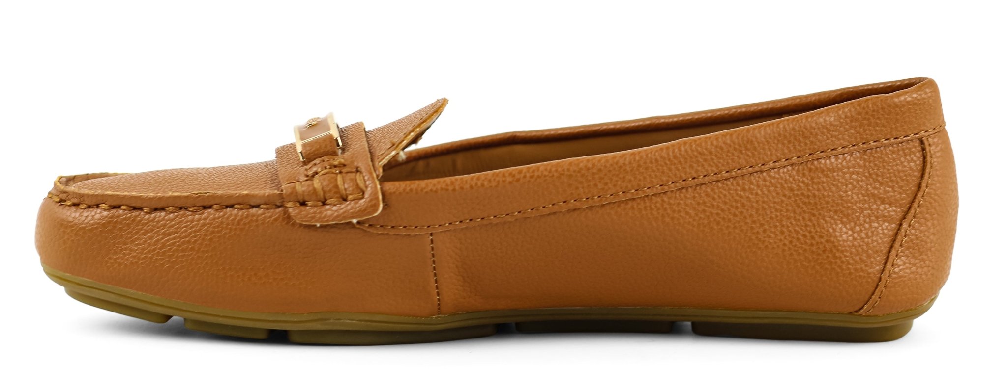 Calvin Klein Cognac Leta Pebbled Leather Loafers - Footcourt Egypt