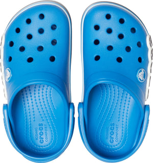 Crocband Logo Stripe Prep Blue Kids Clog - Footcourt Egypt