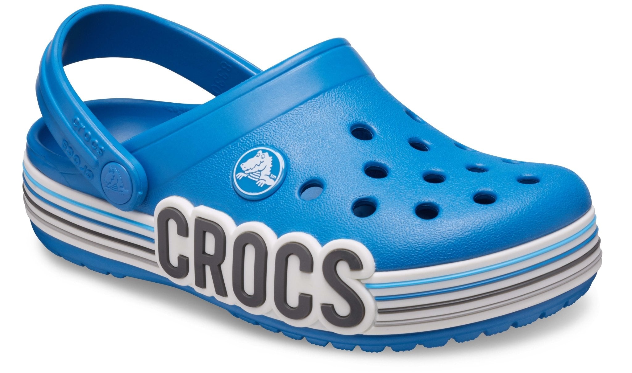 Crocband Logo Stripe Prep Blue Kids Clog - Footcourt Egypt