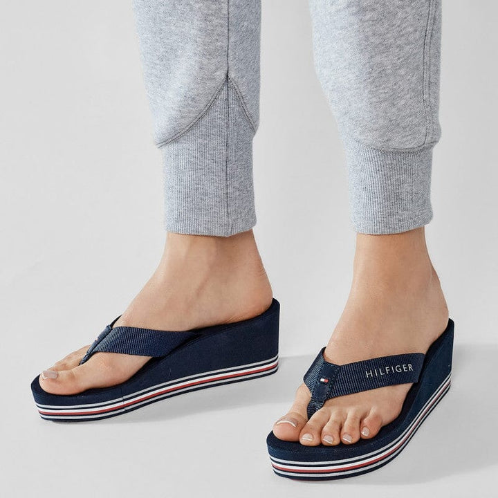 Stripes Wedge Beach Sandal - TOMMY HILFIGER