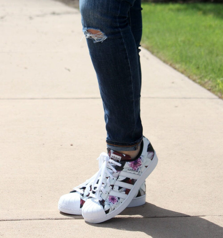 adidas superstar lotus print